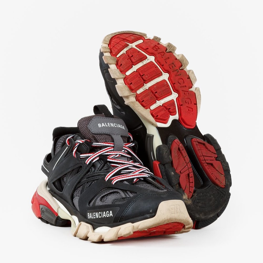 Balenciaga Black and Red Track Trainer